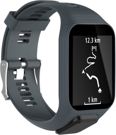 Siliconen bandje - geschikt voor TomTom Runner 2 / Runner 3 / Spark 2 / Spark 3 - grijs