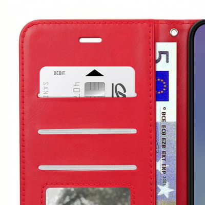 Mayaxess, Hoesje geschikt voor Galaxy A57 - Wallet Case met Koord & Stand, Rood