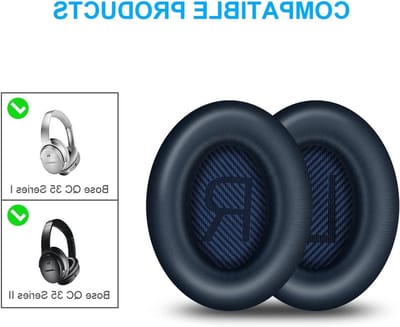 Vervangende Oorkussens voor Bose QuietComfort 35 - Zacht Geheugenfoam en Echte Leer (Blauw) voor Comfort en Geluidsisolatie