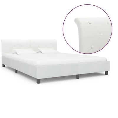 vidaXL - Bedframe - kunstleer - wit - 180x200 - cm