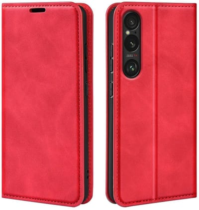 MobyDefend Hoesje - Geschikt voor Sony Xperia 1 VII - Luxe Wallet Bookcase (Magnetische Sluiting) - Rood
