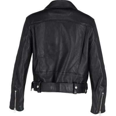 Acne Studios Zip-up Bikerjack in Zwart Leer