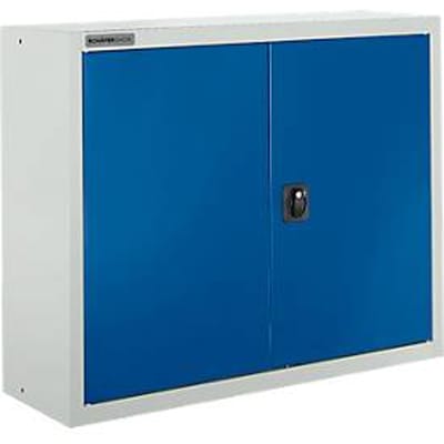 Schäfer Shop Select Bovenkast MS 8408i, B 800 x D 400 x H 800 mm, 1 legbord, staal, lichtgrijs RAL 7035/enzisch blauw RAL 5010