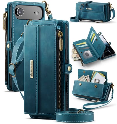 Caseme Geschikt voor iPhone 17 Air hoesje - portemonnee tasje - Blauw