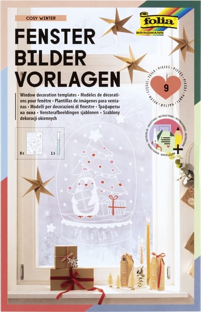 Venster Sjablonen + 7 markers, Cozy Winter