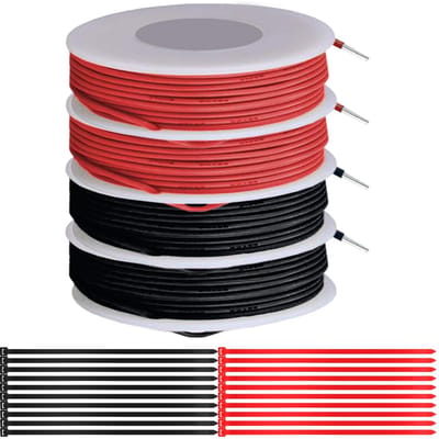 Massieve Elektrische Koperdraad 20 AWG PVC Isolatie Rood Zwart 5 Meter Set