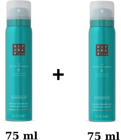 Rituals - Karma - 2x Naturel Deodorant a 75 ml = 150 ml - No Aluminium Salt