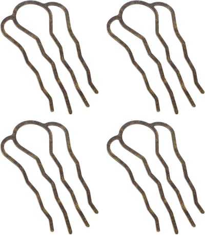 4 x Haarstitch Kam met 4 Tanden, Metalen Zijkammen, Haaraccessoires voor Vrouwen en Meisjes, Vintage Kam voor Diverse Hairstyling
