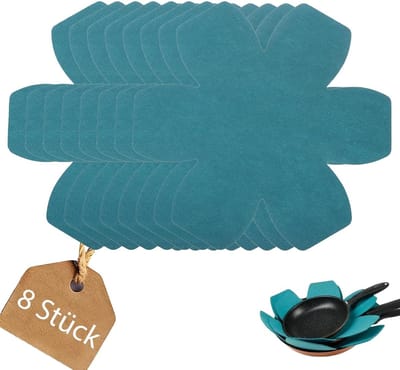 SnelShoppen - Pack van 8 Pan Protectors 35 cm, 1 mm Dikte, Stacking Bescherming, Hittebestendig, Felt Pan Beschermers voor Keuken, Ideaal voor Pannen