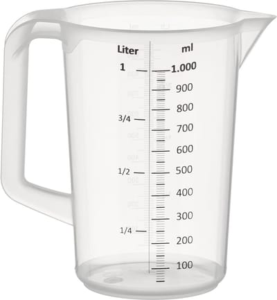 APS Maatbeker - Mengbeker - Vaatwasserbestendig - Kunststof - 1 Liter - Voor Horeca - Voor Buffet - H 17 cm