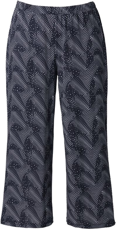 Ulla Popken - Dames - Culotte wijde rechte pijpen jersey grafisch motief - Zwart - Maat 62+