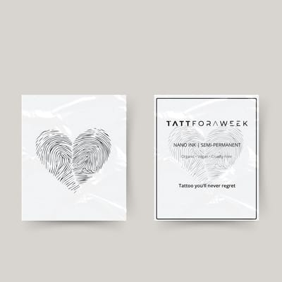 Tijdelijke tattoo hartje vingerafdruk | Neptattoo volwassenen | Tijdelijke tattoo voor volwassenen | Temporary tattoo | Plaktattoos voor volwassenen | Neptattoos | Probeer zorgeloos een tattoo | tattforaweek