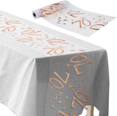 Tafelloper - Op maat te knippen - Voor tafeldecoratie en jubileum - Roségoud 28 cm x 10 m