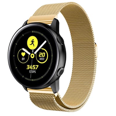 Qelus Goud Roestvrijstalen Mesh Horlogebandje - Magneetsluiting & Snelwissel - Universeel Horlogeband Horlogebandje Voor Smartwatches & Horloges - Instelbaar 167-252mm - 18mm