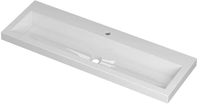 INK Roots Wastafel Porselein met 1 Kraangat - 1200x400x60 mm - Glans Wit