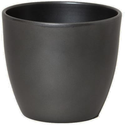 Floran Plantenpot - antracietgrijs - glanzend - keramiek - 32 x 27 cm - plantenpotten binnen