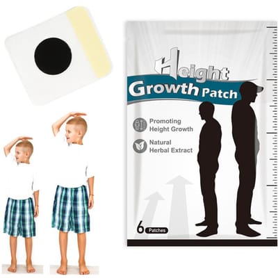 6 Pièces Patchs pour Pieds Patch Améliorant la Taille Corporelle Patch pour la Santé des Pieds Autocollant pour Adultes et Adolescents black