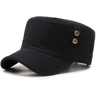 Casquette Dad Style Coréen Tendance Plat Printemps Automne Extérieur Casquette de Baseball Casquette Militaire Chapeau de Soleil Été Adjustable black