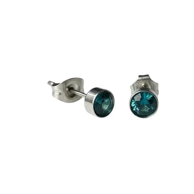 Aramat Jewels | Oorbellen | Oorstekers – Staal Kristal Zeeblauw Zilverkleur (5mm) | | | |5mm | Staal | Kinderen, Volwassenen | Verkleurd niet