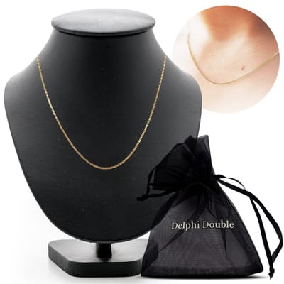 Vergulde goudkleurige ketting gourmet 38 cm goldplated double voor dames en heren goudkleurig unisex