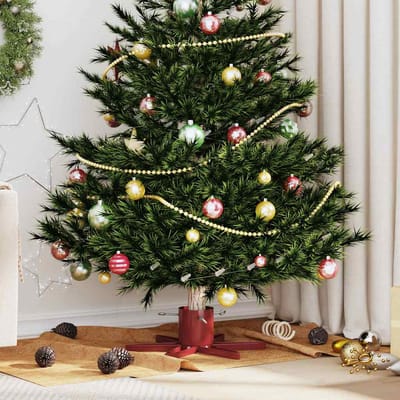 vidaXL Kerstboomstandaard Rood 50 x 50 x 15,5 cm Staal