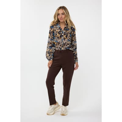 EsQualo Blouse Basic Elegant Leaves Print Maat: 34 | Blouses Outlet | Dames | Blauw