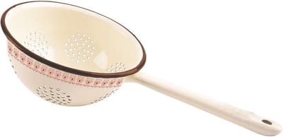 Vergiet Geëmailleerde Beige TONCA 20 cm - Zeef Keuken