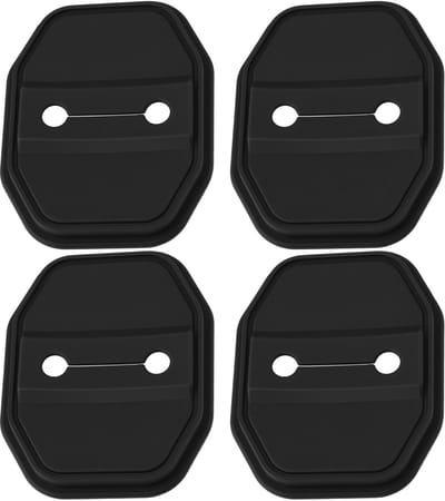 Allecto - Siliconen Beschermhoezen - Deursloten Beveiliging - Zwart - Bescherming tegen krassen - 4 stuks - Geschikt voor auto - 87,5 x 68,5 mm