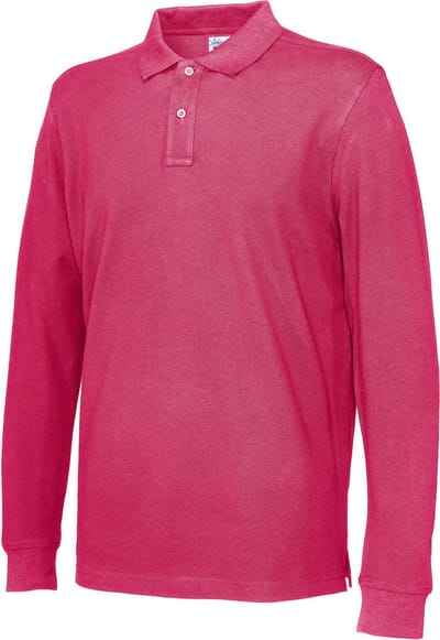 Cottover POLO PIQUE LONG SLEEVE MAN - GOTS GECERTIFICEERD 141018 - Fuchsia - S