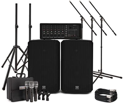 SubZero SZPA-612 250W 12 PA-systeem met Microfoons en Standaards