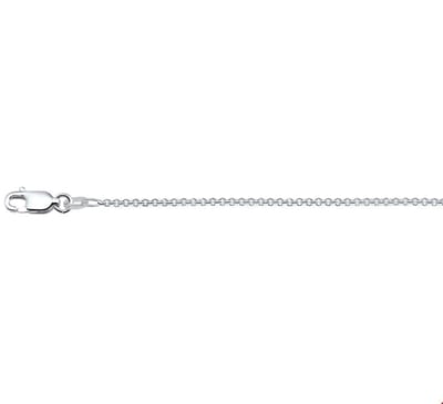 Zilver Gerhodineerde Collier anker rond 1 1313204