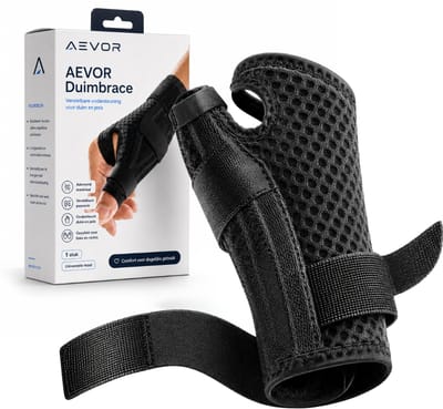 AEVOR® Duimbrace - Universeel - Links en Rechts - Verstelbaar - Artrose - Zwart - One Size
