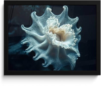 Poster in lijst - Fotolijst 40x30 cm - Posters - Zeewezen - Wit - Golven - Water - Posterlijst zwart - Decoratie - Wanddecoratie woonkamer - Muurdecoratie slaapkamer