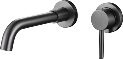 Inbouw wastafelmengkraan gun metal één-greeps bediening inclusief inbouwdeel