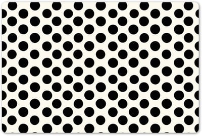 Placemats 45x30 cm - Placemat kunststof - 1 stuk - Klassiek - Stippen - Zwart - Borden onderleggers - Decoratie voor op tafel - Keuken tafeldecoratie accessoires - Vinyl onderlegger - Tafelversiering