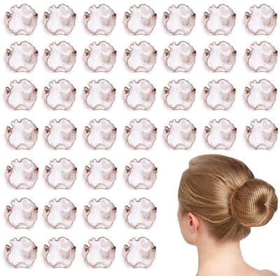 40 Meisjes Haarnetten Elastische Haarnetten Ideaal voor Verpleegsters, Dansers en Gastvrouwen Kleur Koffie