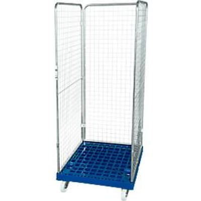 Gaascontainer 3-zijdig, 1600 bruikbare hoogte op kunststof rolcontainer, gentiaanblauw RAL 5010
