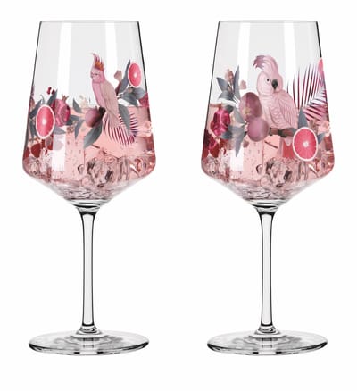 Ritzenhoff Cocktailglazen - Exotisch Vogel Design - 2 Stuks - Kristalglas - 544 ml - Voor Gin-Tonic, Aperol Spritz, Wijn en Meer - Geschikt voor de Vaatwasser
