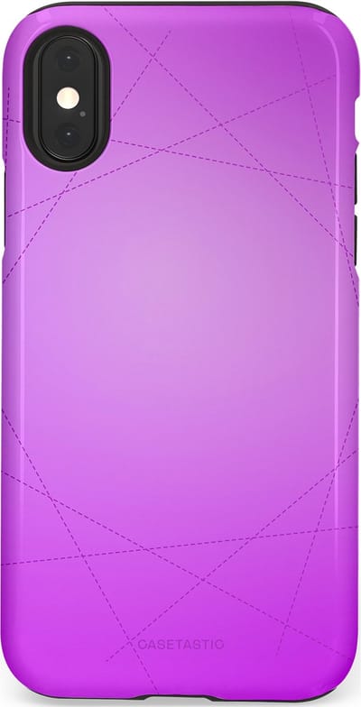 Casetastic Hoesje Geschikt voor Apple iPhone X/Xs - Stijlvolle Beschermende Duo-layer Case - Emily in het paars
