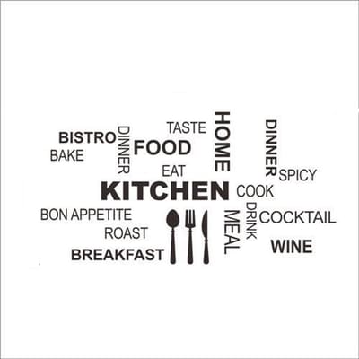 Scoby - Muursticker Keuken - Muurtekst Culinaire Stijl - Wanddecoratie Tekst - Wall Decal - 30/58CM - Zwart