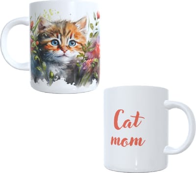 Bedrukte koffie beker - thee mok - cat mom - afbeelding poes - kat