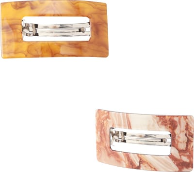 Emilie collection - haarspeld - marmer - bruin - oranje - 2 stuks