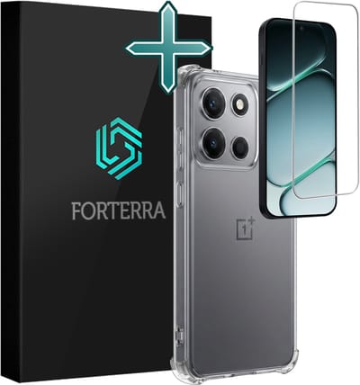 Hoesje Met Screenprotector - Geschikt voor OnePlus Nord 6 - Sterk & Shockproof - Back Cover - Siliconen Case - Telefoon Hoes - Shock Proof - Transparant