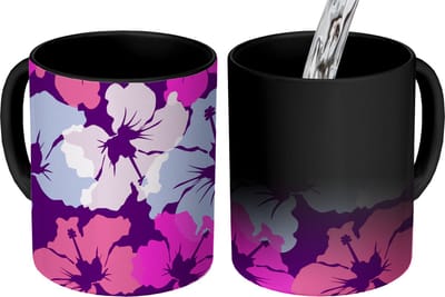 Magische Mok - Foto op Warmte Mokken - Koffiemok - Pastel - Hibiscus - Bloem - Hawaii - Design - Magic Mok - Beker - 350 ML - Theemok