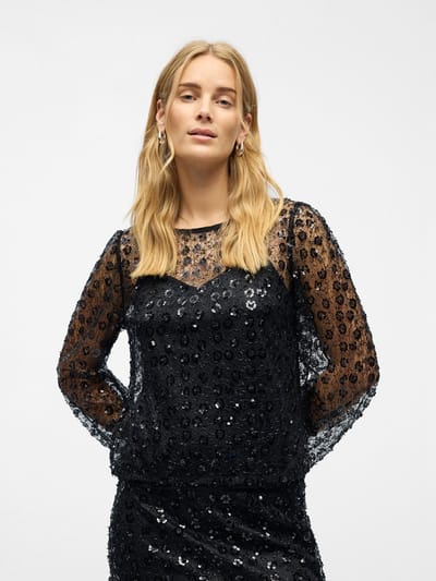 Object Objmaisy L/s Re Top Tops & T-shirts Dames - Shirt - Zwart - Maat M