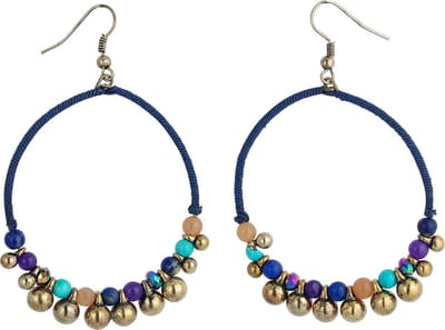 Behave - Oorbellen dames hanger blauw boho - zomerse festivalstijl