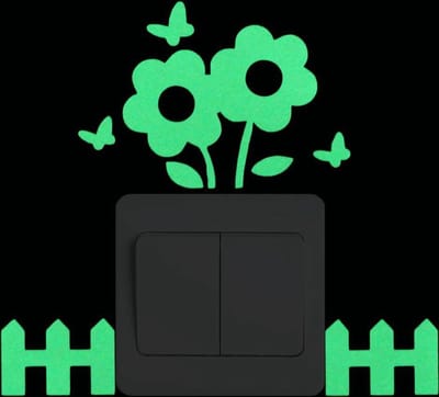 Glow In The Dark Tuintje / Tuin / Bloemen kinderkamer decoratie lichtknop nachtlampje muur sticker