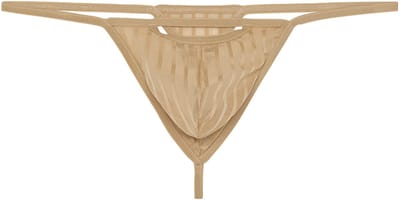 WOH heren microfiber G-string personal allure mesh beige