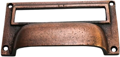 3" Small Card Holder Cup Handle Antique Copper