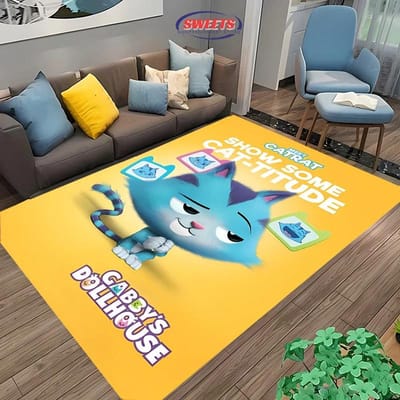 Disney Gabbys Poppenhuis Tapijt, Kleed voor Woonkamer Slaapkamer, Sofa Keuken Deurmat Decoratieve Mat, Kinderen Antislip Vloer Duurzame Mat, Cadeau 100*120cm